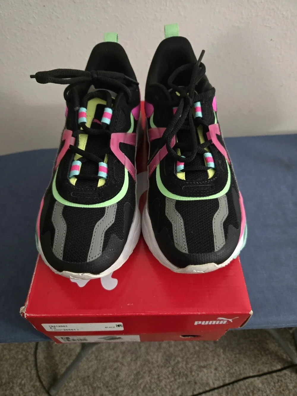 Puma Womens' Black Pink & Neon Accent Sneakers